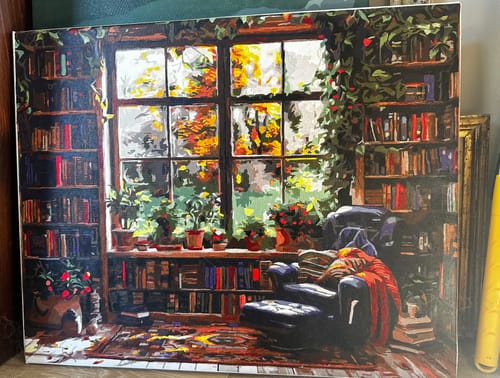 Customer photo review of Quiet Library Corner - Paint by Numbers