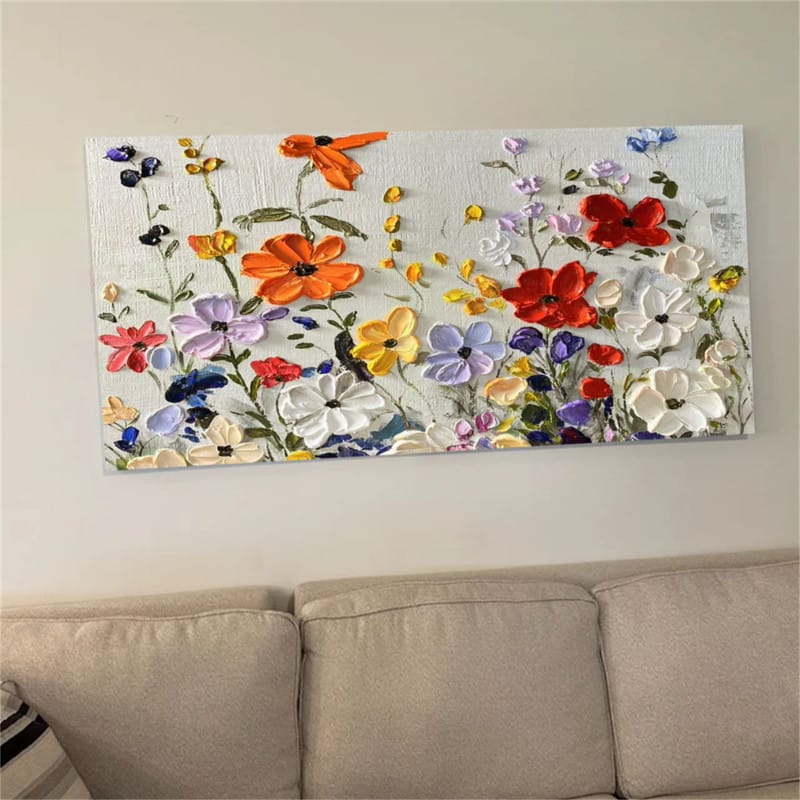 Customer photo review of Colorful Flower Textured Painting Canvas #FP006