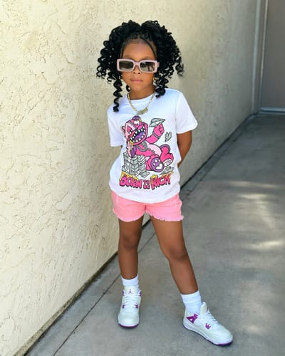 Customer photo review of Hyper Violet 4s DopeSkill Toddler Kids T-shirt Born To Be Rich Graphic