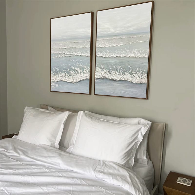 Customer photo review of Ocean Textured Painting Canvas Set of 2 #OP002