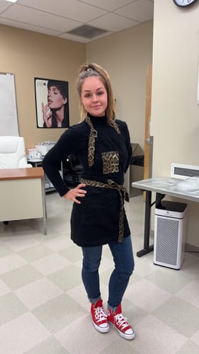 Customer photo review of Leopard Two Tone Apron