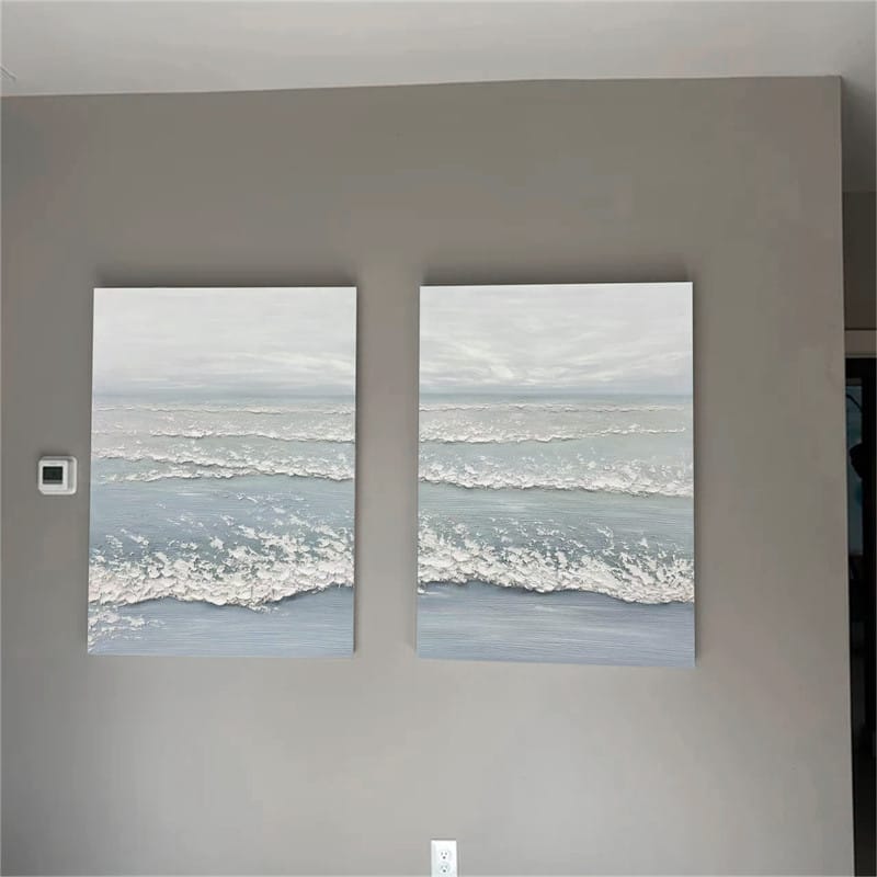 Customer photo review of Ocean Textured Painting Canvas Set of 2 #OP002
