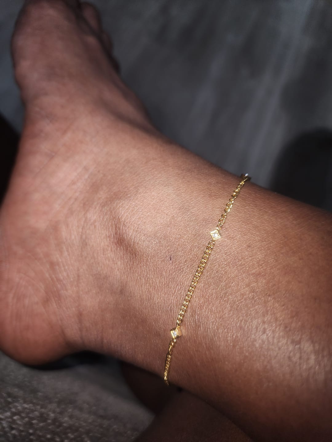 Customer photo review of Crystal Chain Anklet