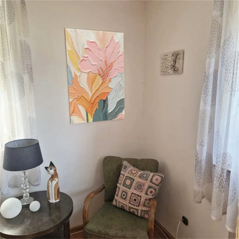 Customer photo review of Colorful Flower Textured Painting Canvas #FP024