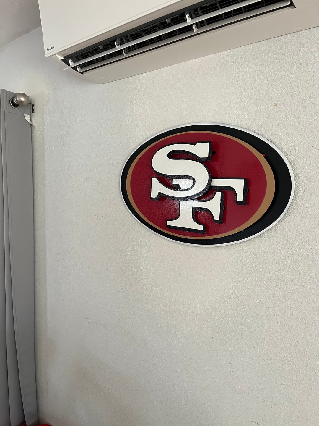 Customer photo review of San Francisco 49ers "SF Oval" 3D Vintage Metal Wall Art