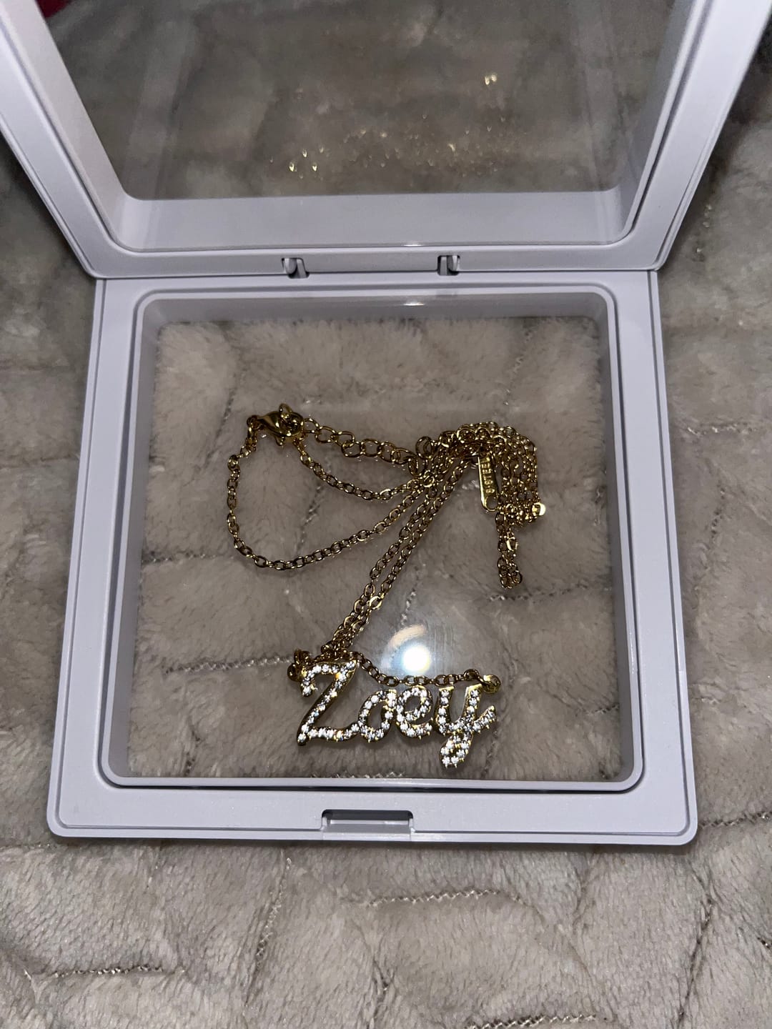 Customer photo review of Kids Iced Name Necklace