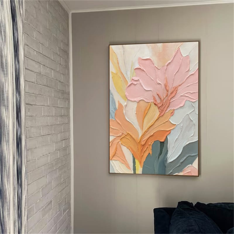 Customer photo review of Colorful Flower Textured Painting Canvas #FP024