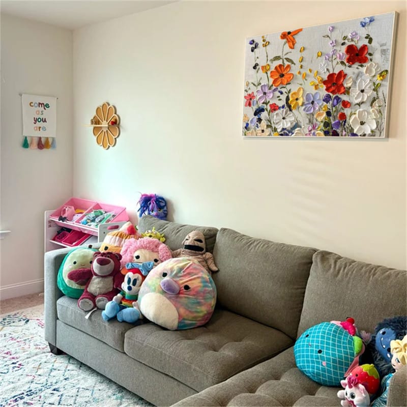 Customer photo review of Colorful Flower Textured Painting Canvas #FP006