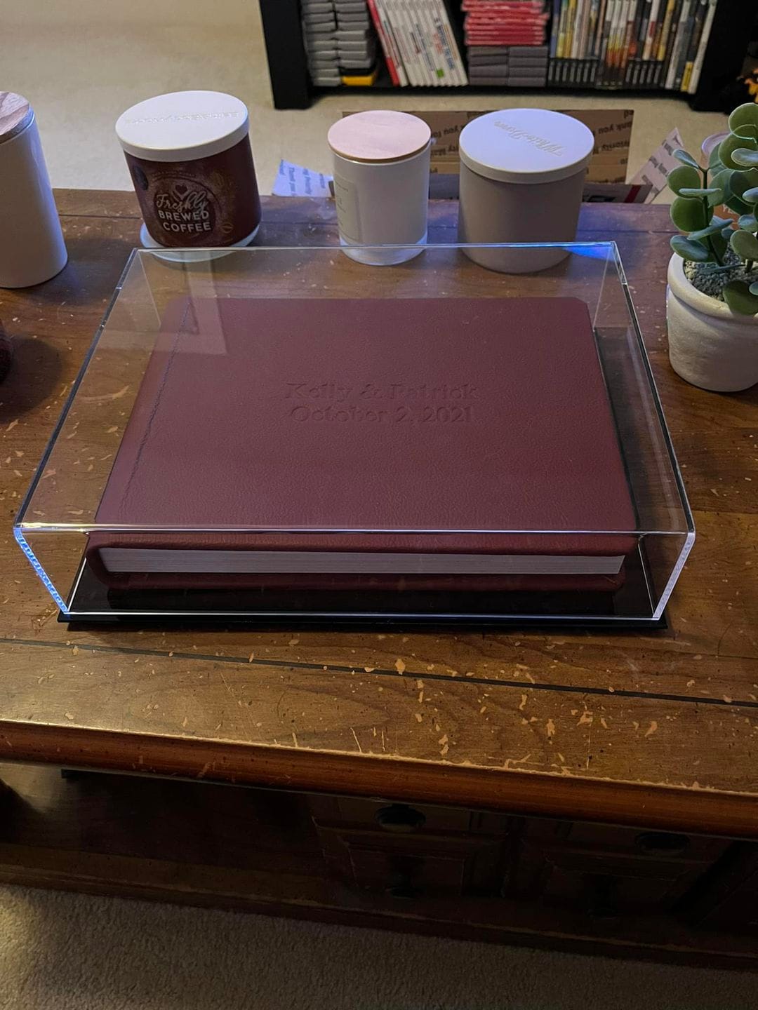 Customer photo review of Acrylic Double Sheet Book Display Cases