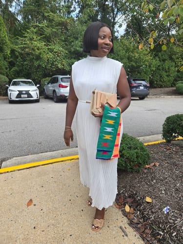 Customer photo review of Sleeveless Pleated Dress