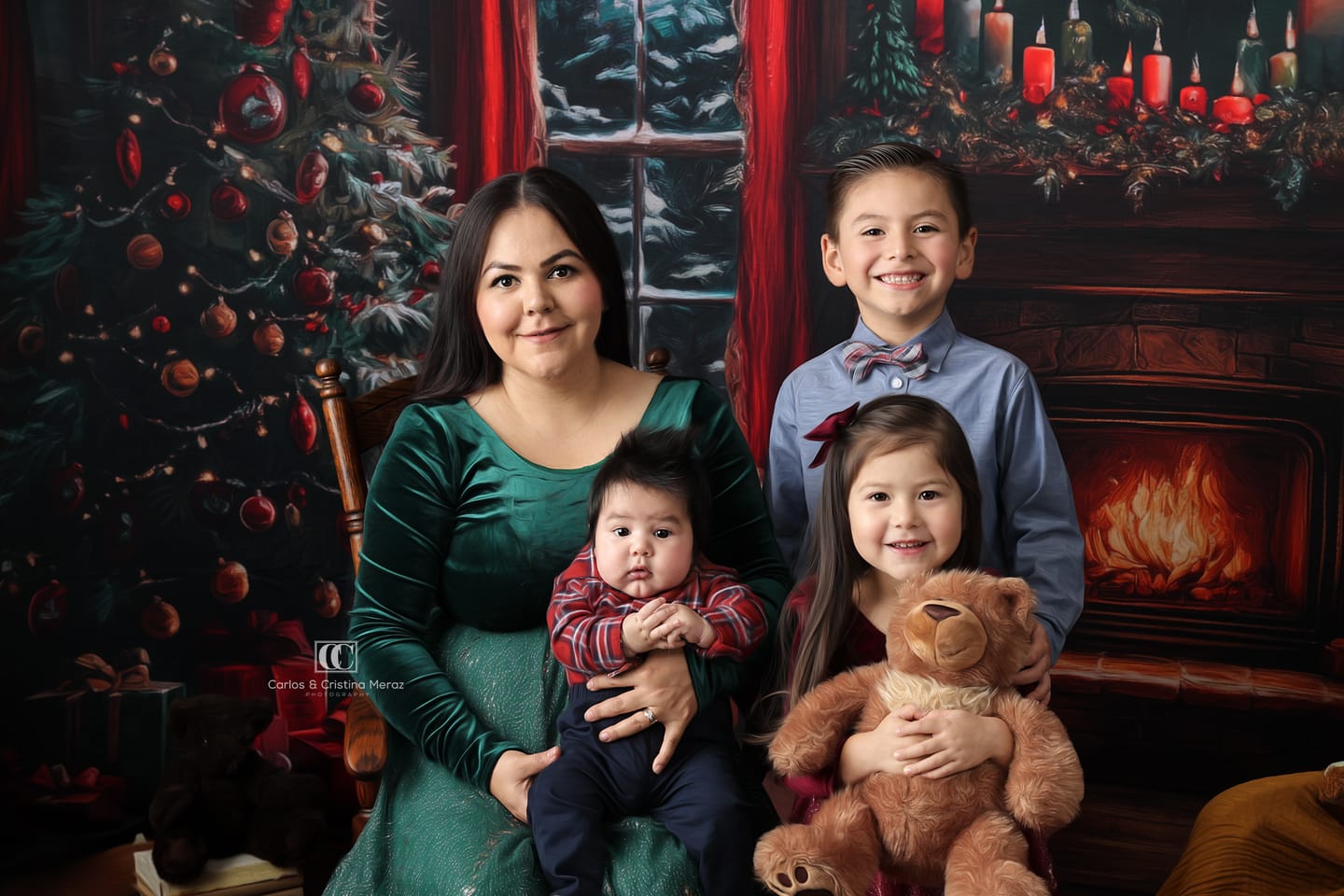Customer photo review of Velour Hair Bow - Red Velvet