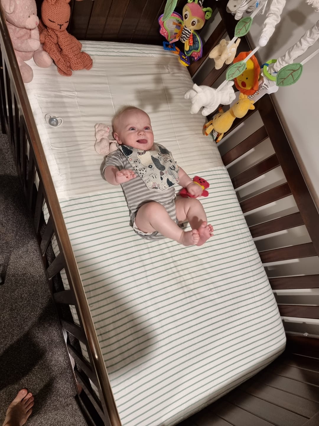 Customer photo review of Silk Cot & Bassinet Sleeve 100% Pure Mulberry Silk Slip for Baby Cribs - Pearl White