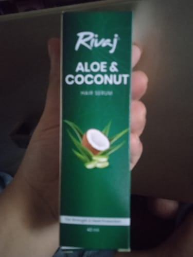 Customer photo review of Aloe Vera Coconut Hair 
Serum 40ml