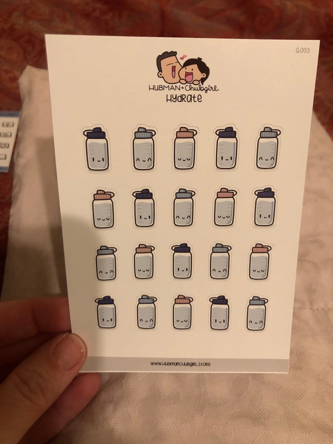 Customer photo review of Hydrate Planner Stickers
