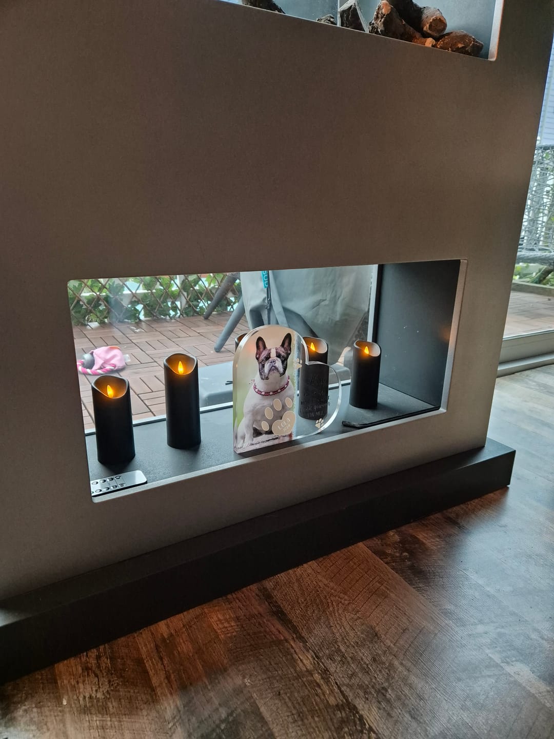 Customer photo review of Als je me mist - Gepersonaliseerd glazen hart