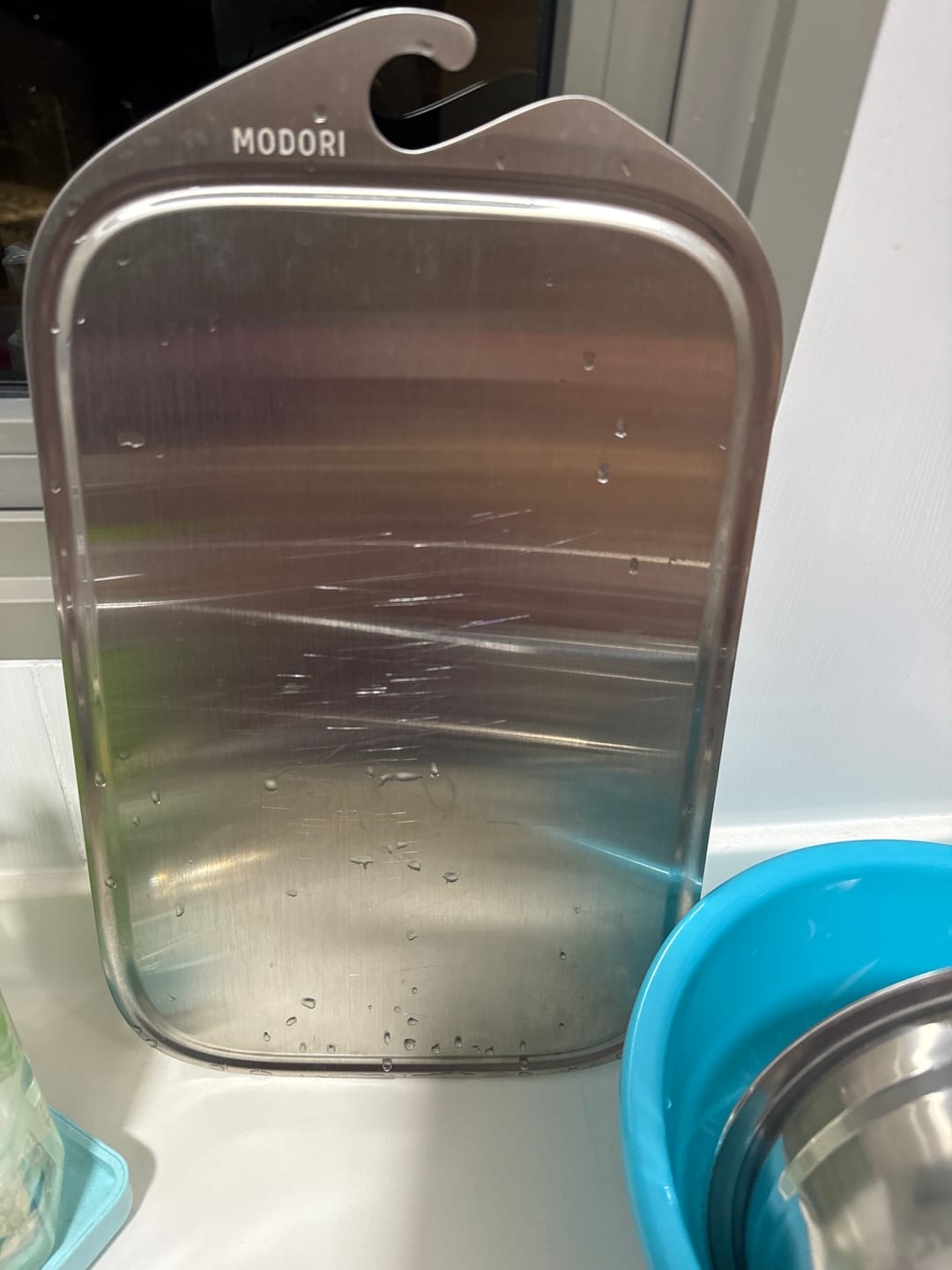 Customer photo review of Stainless Cutting Board