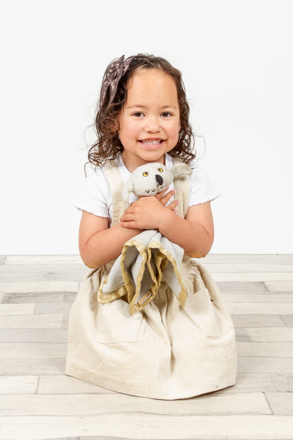 Customer photo review of Hazel Corduroy Pinafore Dress - Eggshell