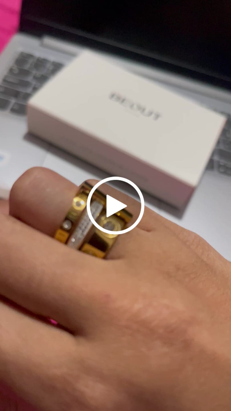 Customer video review of Anel Triplo Glamour Banhado em Ouro 18k