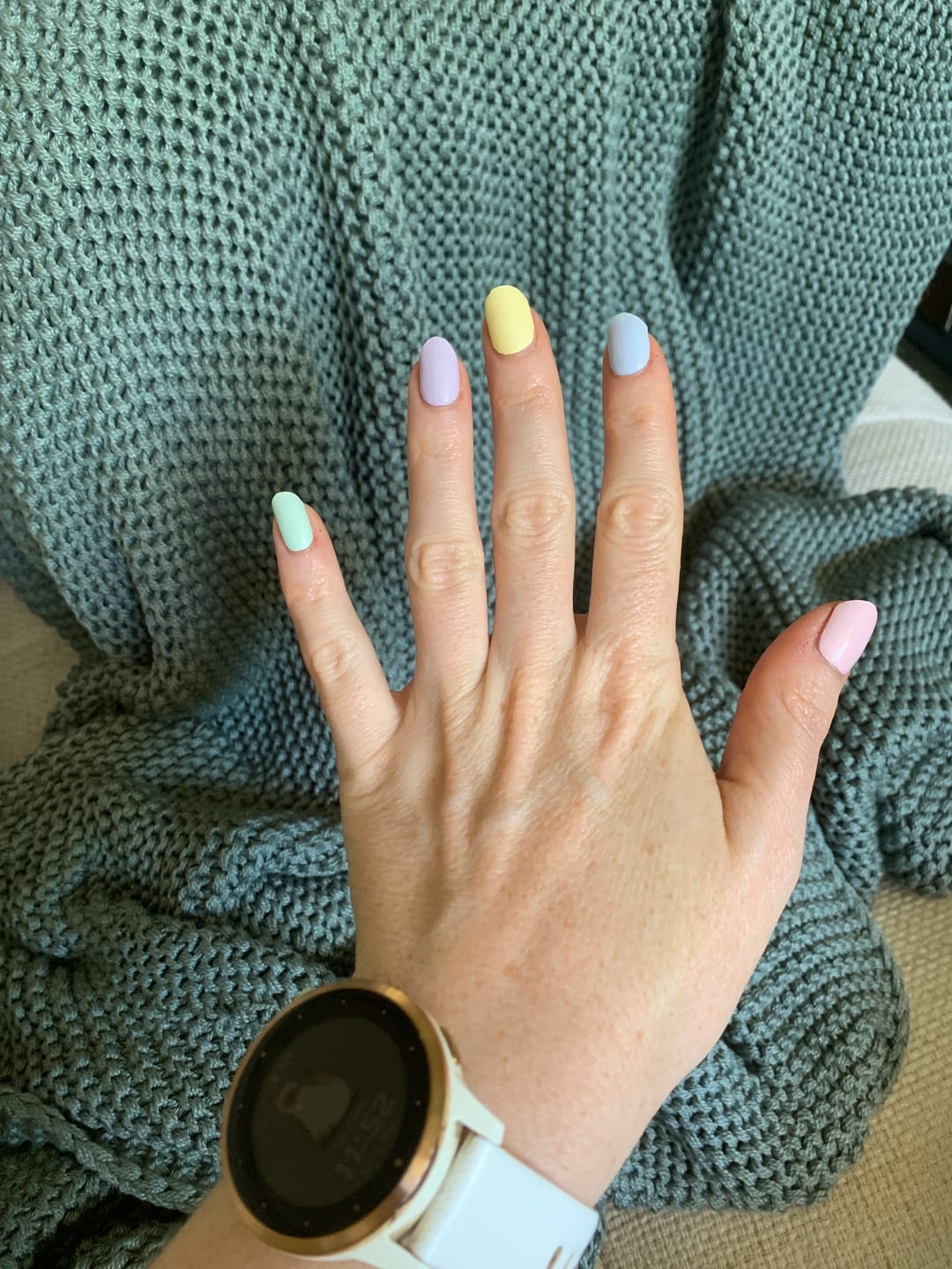 Customer photo review of Pastel Rainbow DIY Semicured Gel Nail Sticker Kit