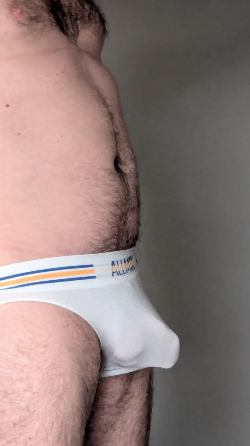 Customer photo review of 5 Pack Men's Seamless Bulge Pouch Briefs