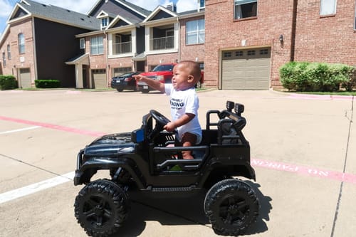 Customer photo review of 12V Kids Ride On Jeep Car w/Parent Remote Control - Black