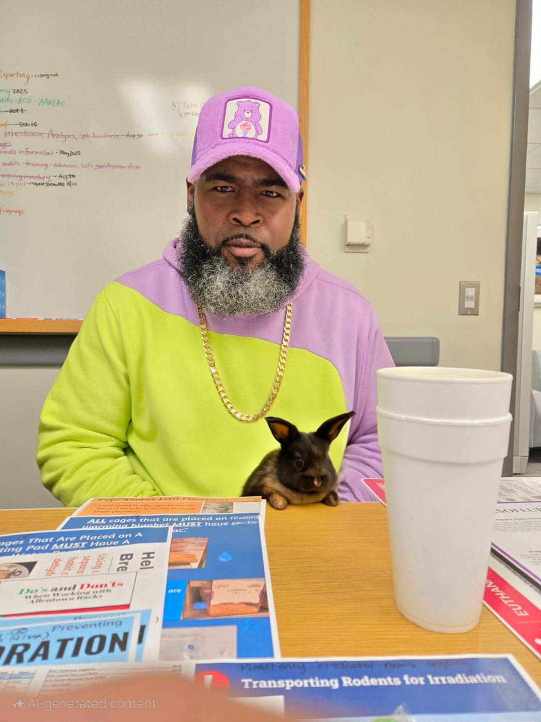 Customer photo review of OVERLORD X Care Bears:  Tender Heart Bear Trucker Cap