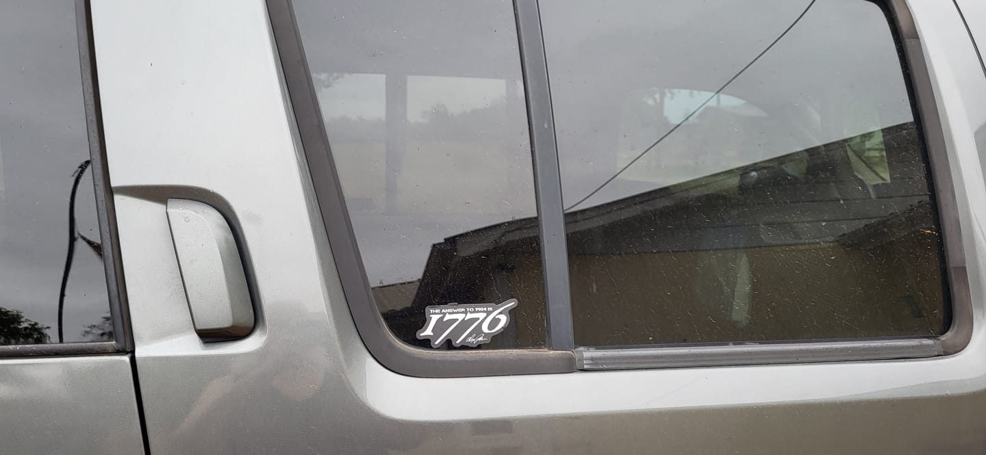 Customer photo review of The Answer to 1984 Decal