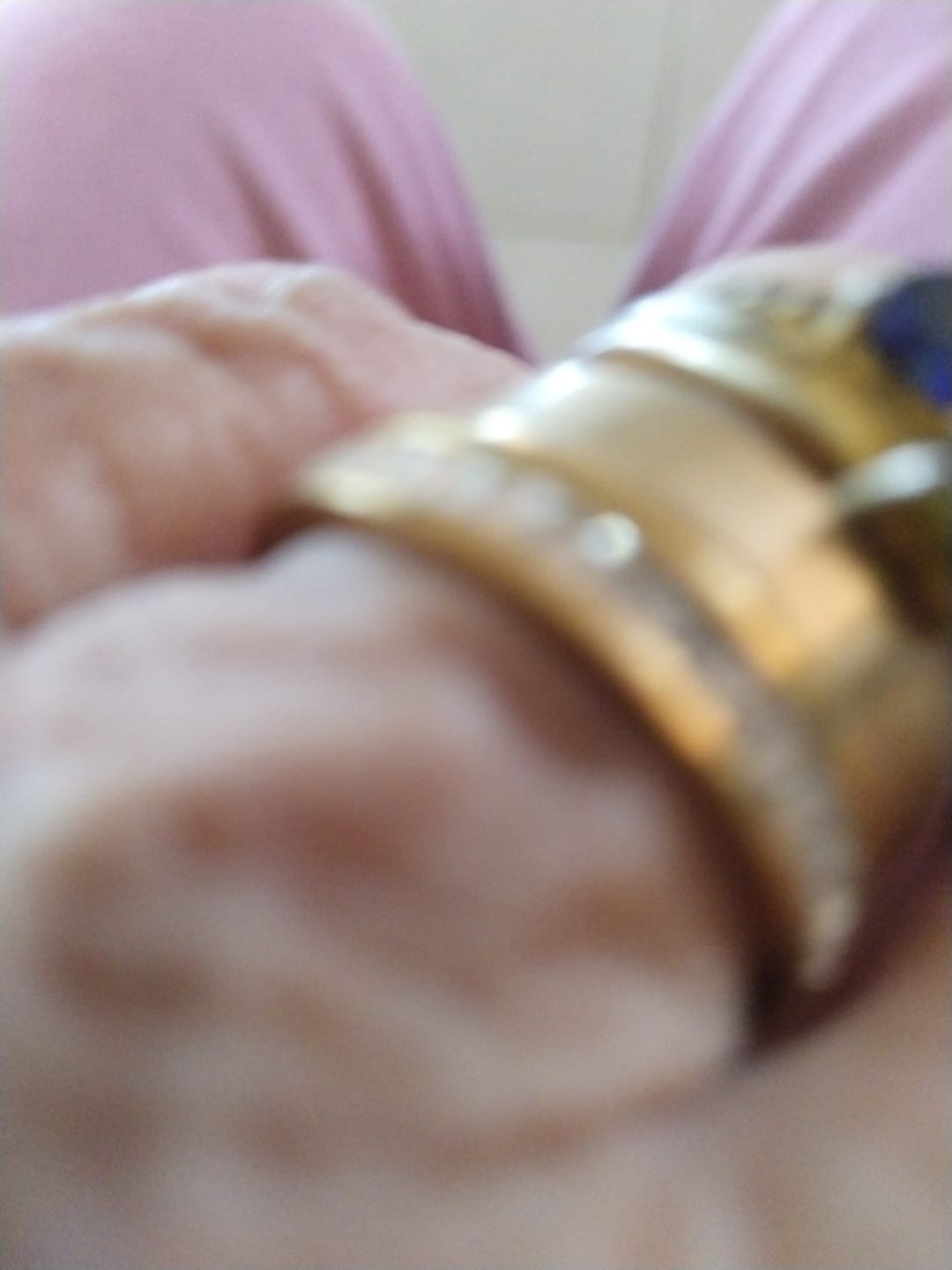 Customer photo review of 4MM 14k Gold Princess Cut Women's Eternity Titanium Ring Wedding Band with CZ