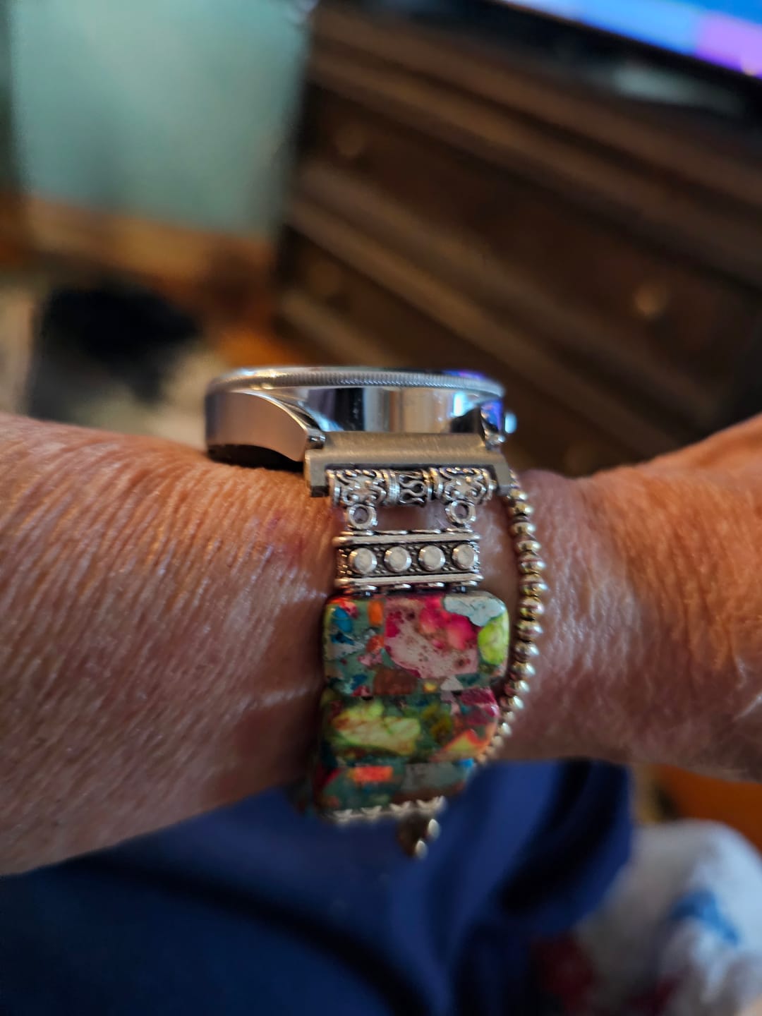 Customer photo review of Chic Flower Samsung Galaxy Stretch Watch Strap