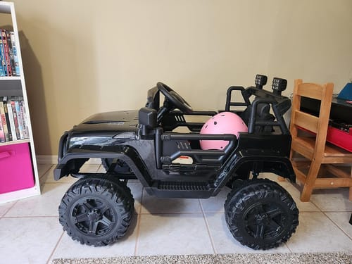 Customer photo review of 12V Kids Ride On Jeep Car w/Parent Remote Control - Black