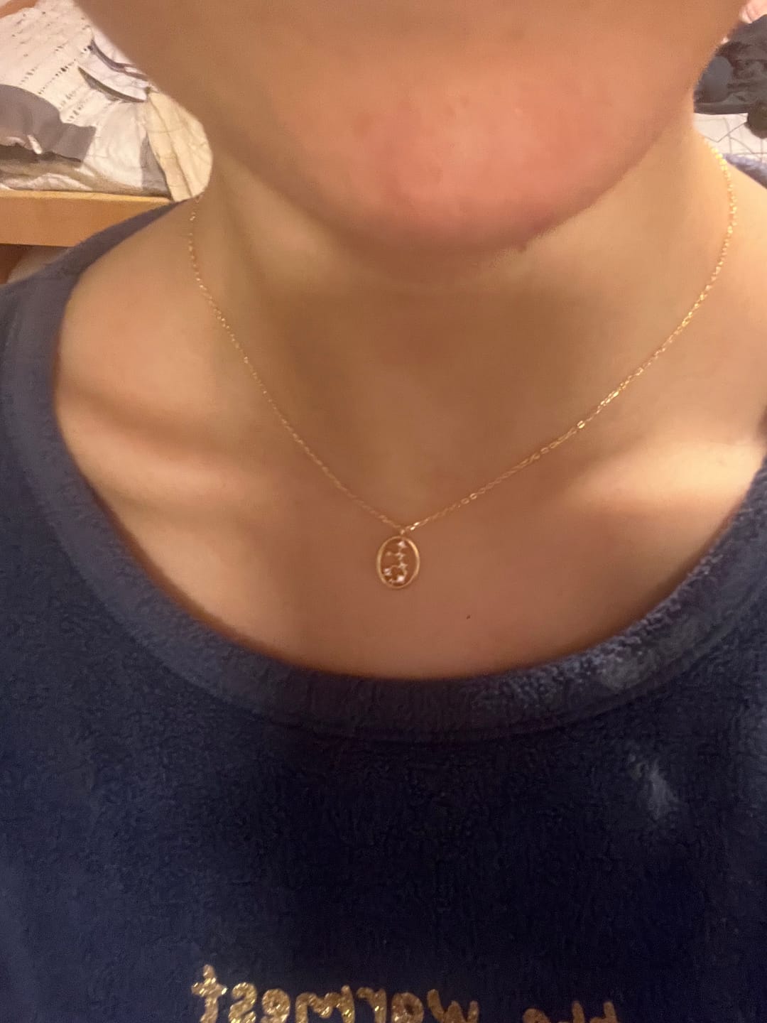 Customer photo review of Collar Signos Brillantes