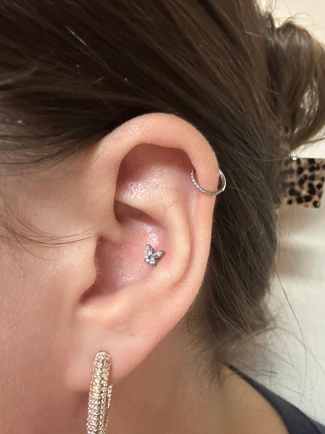 Customer photo review of Butterfly Piercing | Titan