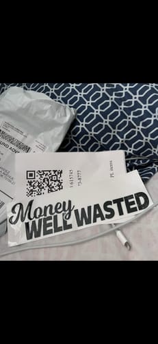 Customer photo review of MONEY WELL WASTED DECAL