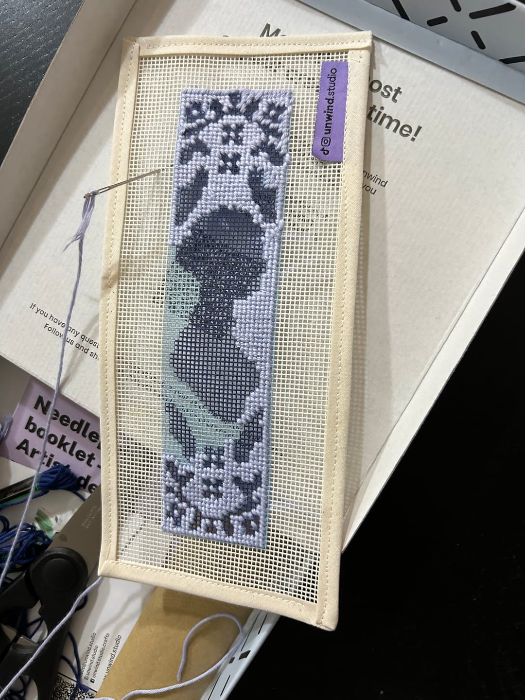 Customer photo review of Jane Austen Bookmark Needlepoint Kit