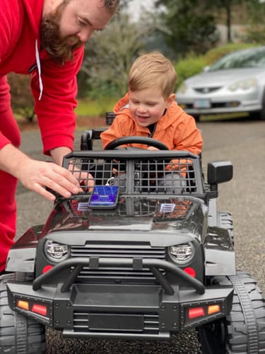 Customer photo review of 12V Kids Ride On Jeep Car w/Parent Remote Control - Black