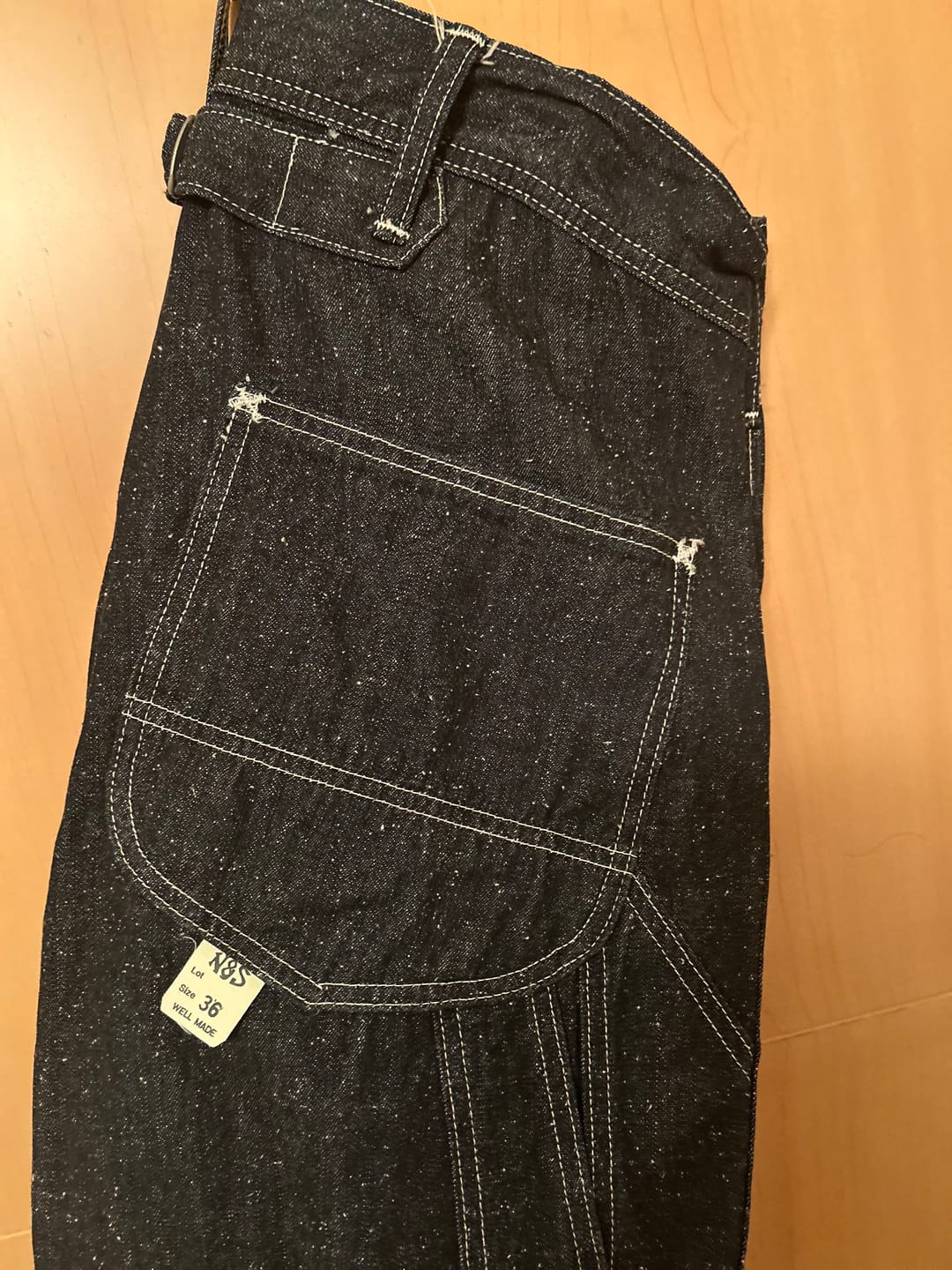 Customer photo review of Slub Pearl Yarn Indigo Denim Carpenter Pants