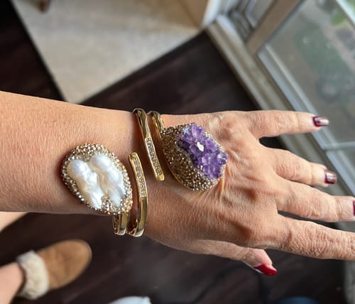 Customer photo review of SerenaCharm Crystal Cuff Bracelet