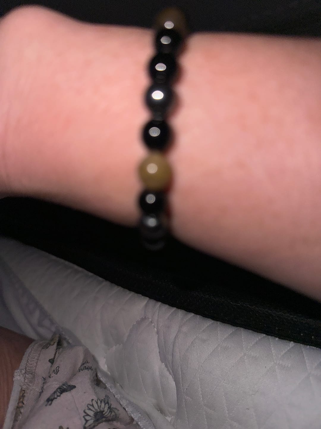 Customer photo review of Triple protection - beaded bracelet; black obsidian, tiger's eye and hematite