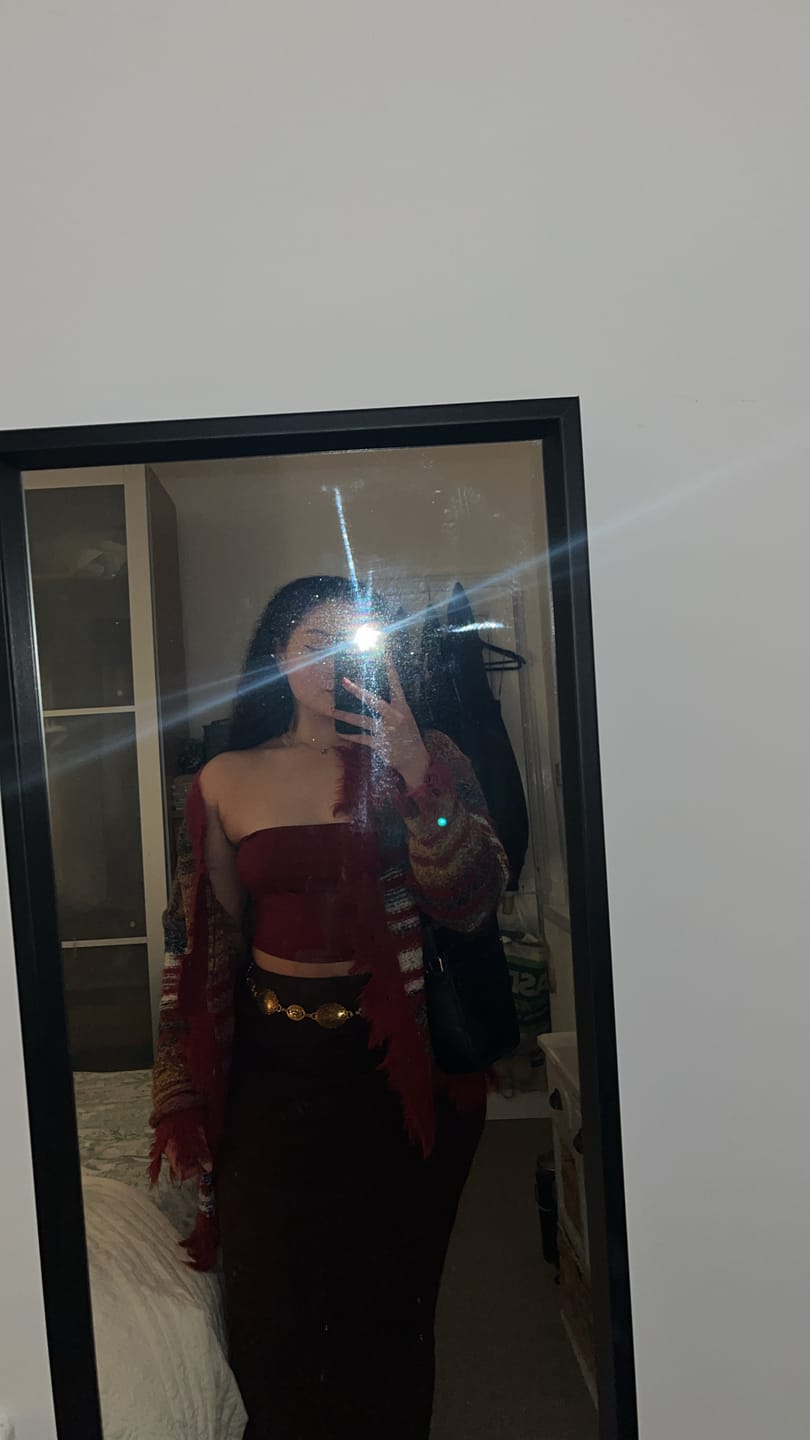 Customer photo review of Aelfric Eden Fringe Stripe Cardigan