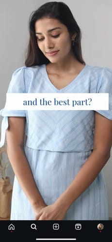 Customer photo review of Light Blue & White Lines Handloom Maxi