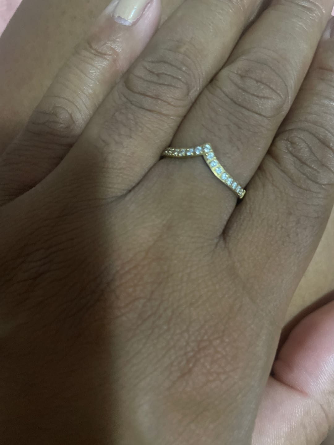 Customer photo review of Anel Diadema com Pedras Brilhantes Banhado em Ouro 18k