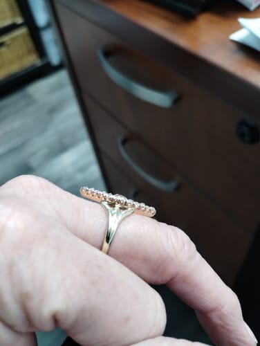 Customer photo review of Antique 14k Yellow Gold 1.15cttw Old Mine Diamond Navette Ring 8
