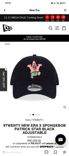 Customer photo review of 9TWENTY New Era x Spongebob Patrick Star Black Adjustable