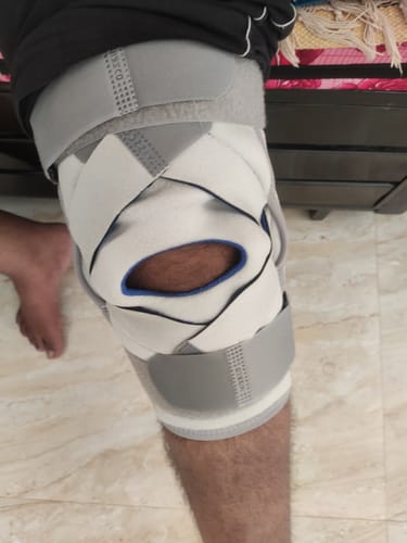 Customer photo review of Neoprene Hinged Patella Knee Brace | Provides moderate support & stability to the Knee - (CLOSED TYPE) - Grey (Single Piece)