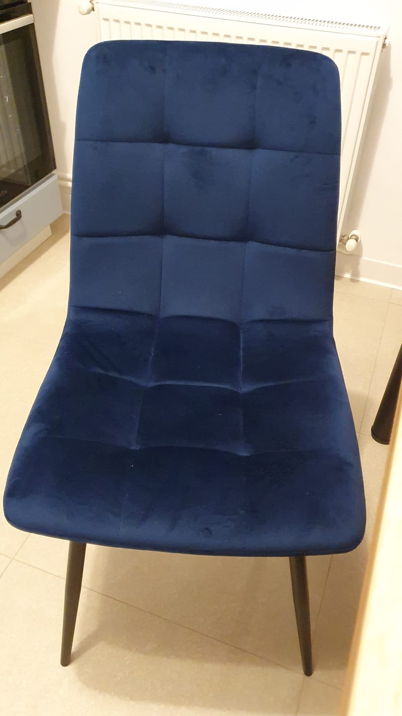 Customer photo review of Scaun MILA, negru/albastru, stofa catifelata/metal, 45x41x86 cm