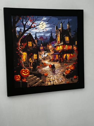 Customer photo review of Paint by Numbers - Halloween village mystery