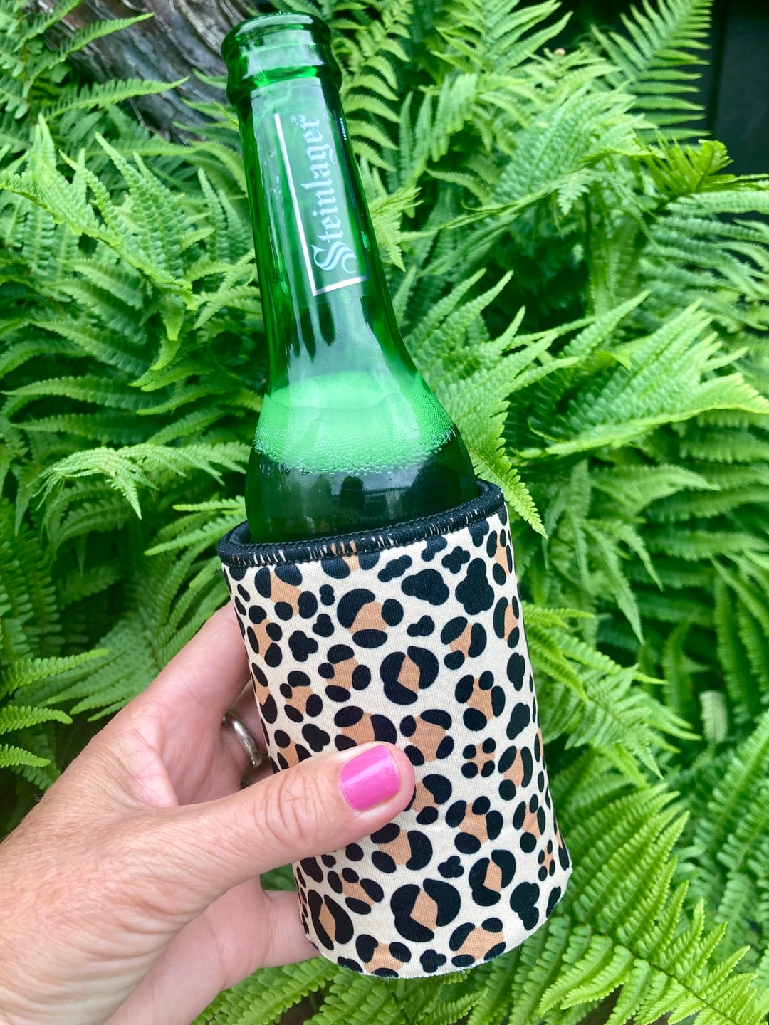 Customer photo review of Stubbyz Leopard Print Stubby Cooler 2-Pack