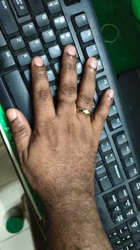 Customer photo review of Golden Tri-Facet Ring For Him