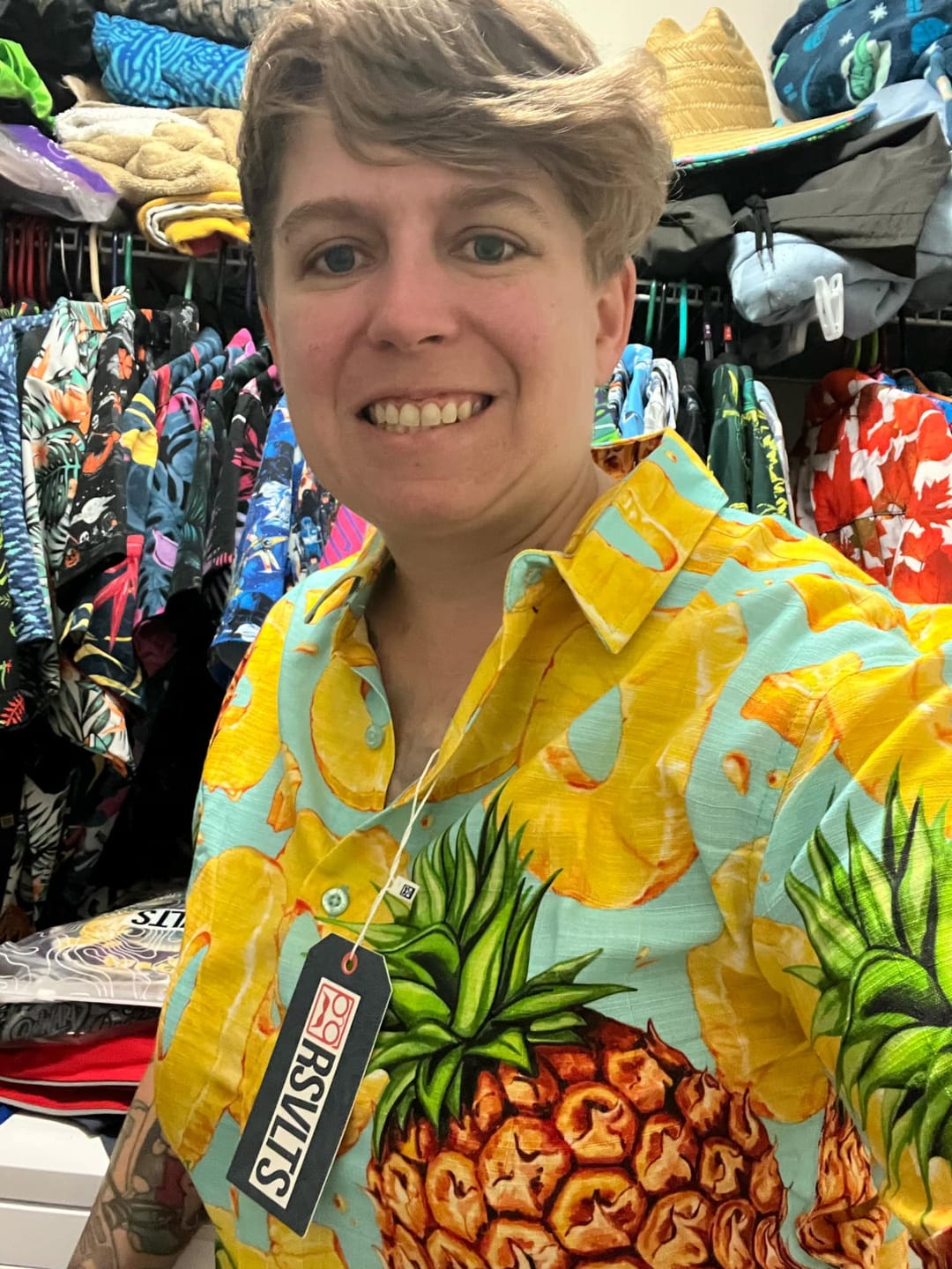 Customer photo review of Pineapple Express – Bamboo Short Sleeve Shirt
