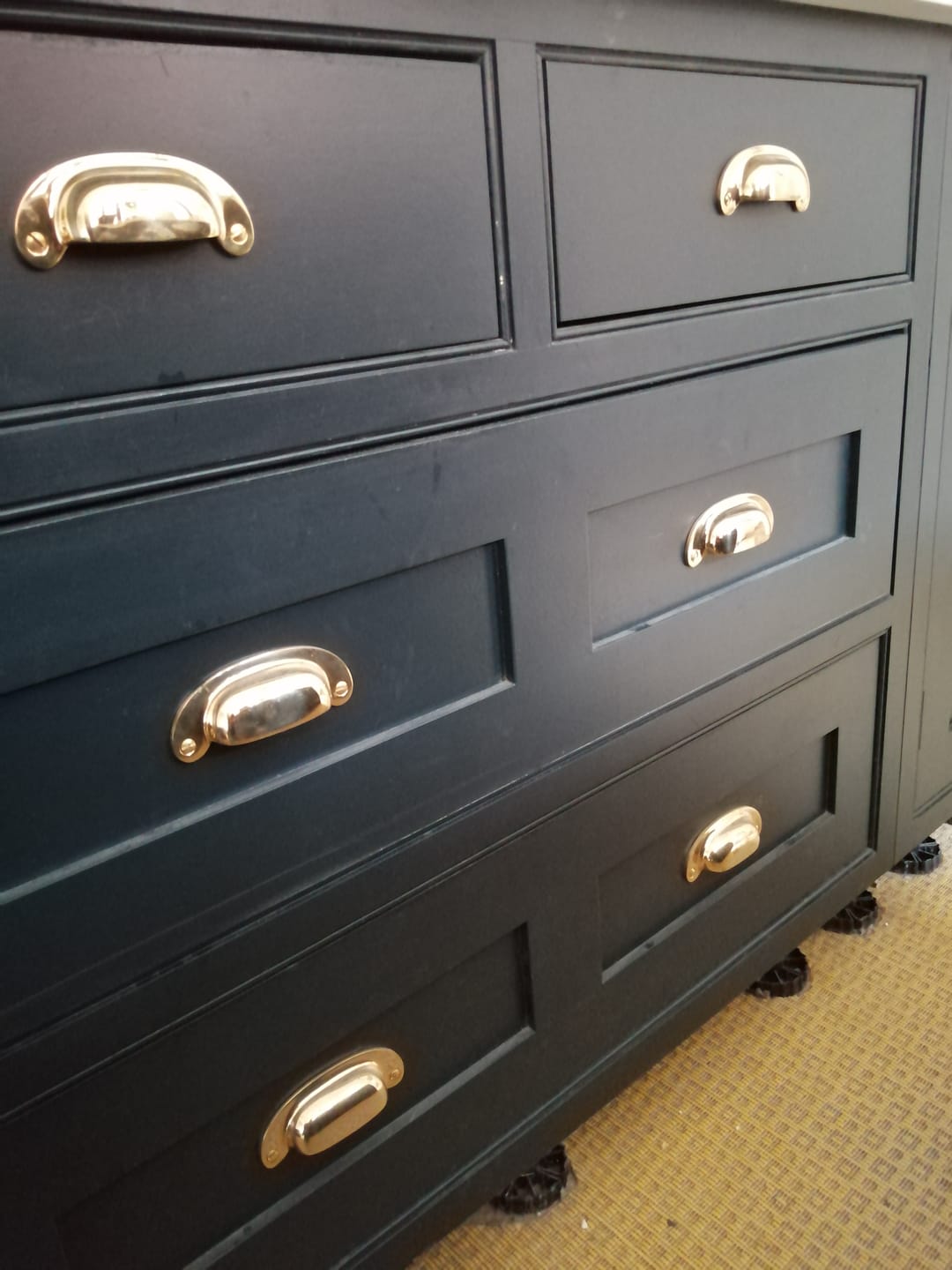 Customer photo review of Classic Polished Brass Cupboard Handles